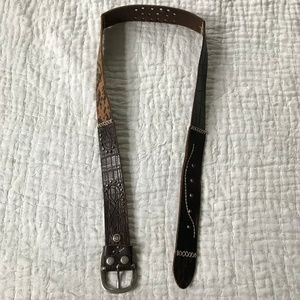 Genuine Leather and Rawhide Belt - BKE